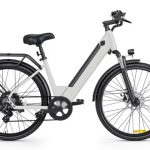 DYV C7 700C 26" 36V 14Ah 350W Electric City Bicycle Aluminum Alloy Frame with Step Thru Hidden Lithium Battery Color: Black