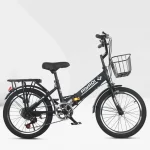 Fold Bicycle 18/20/22 Inch Bike Variable Speed Mountains Light Casual Travel Riding Aldult Portable Commute Transport - AliExpress 18 - Number of speeds : 7 - Color : Black - Size : 22 inches