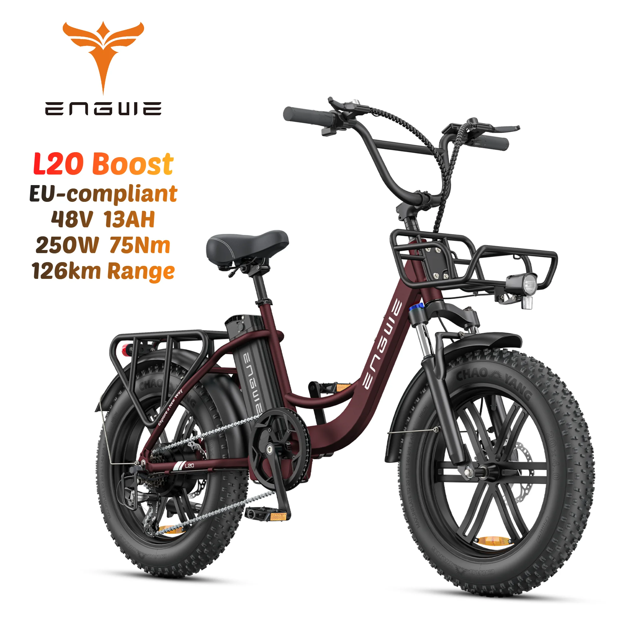 ENGWE Bike 20inch L20 EU/UK Stock Electric Bicycle Unfold 250W Motor Ebike 25KM/H Light City Electric Bike