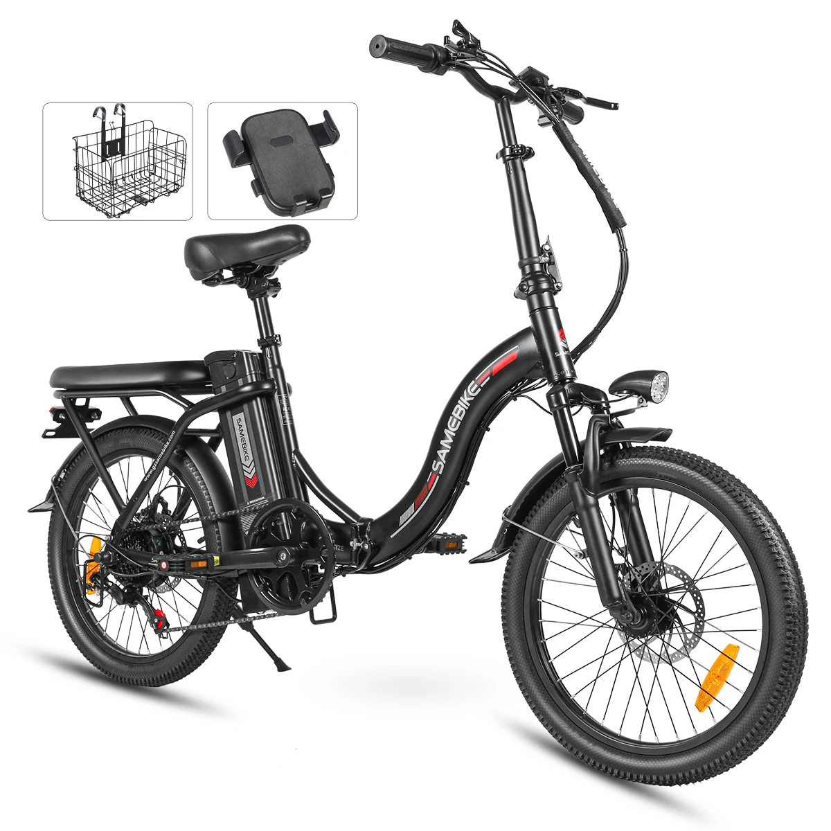 SAMEBIKE EU Warehouse Stock 36v Long Range 36V 12ah Removable Lithium Battery Easy Riding Folding City Ebike